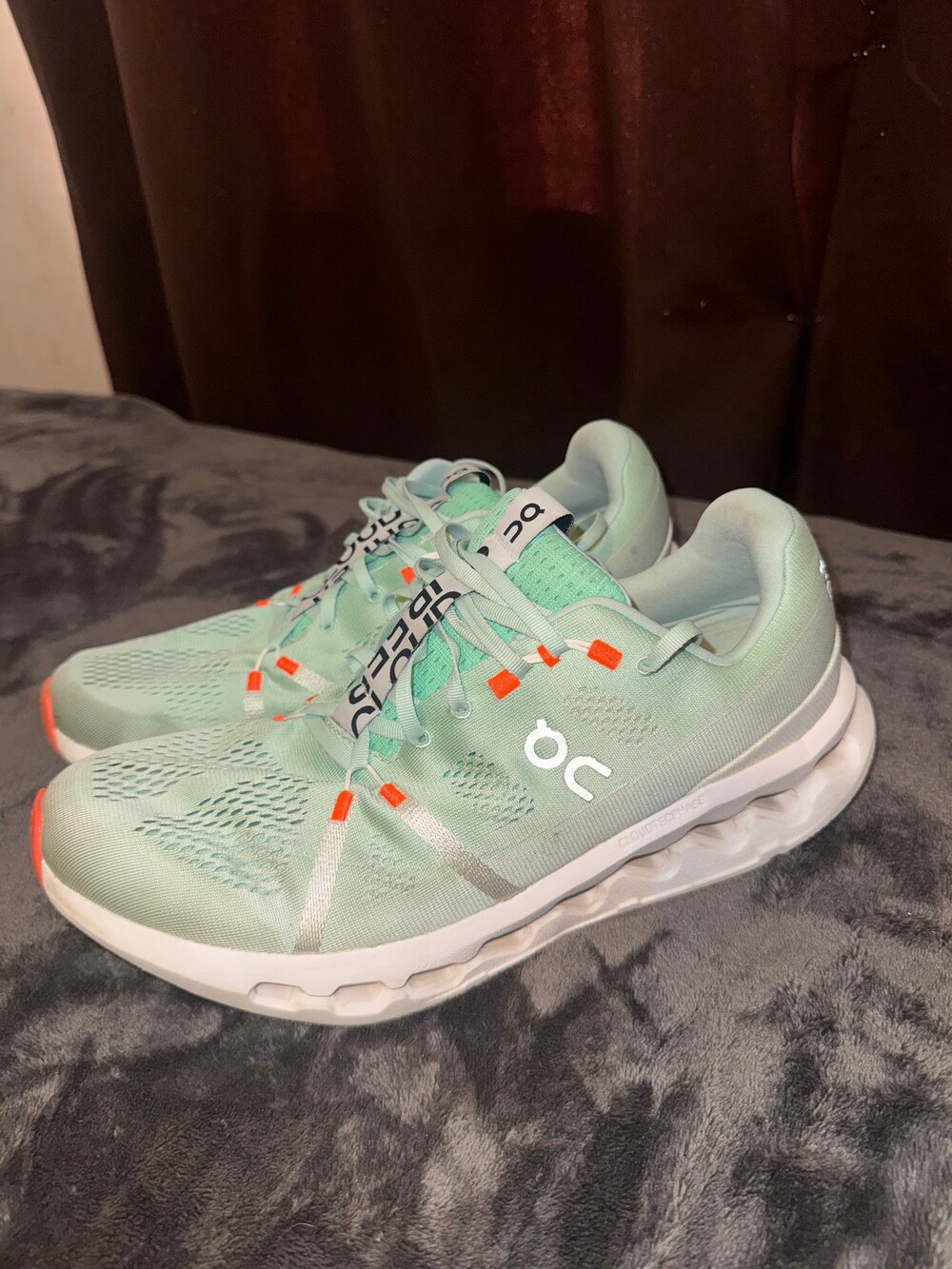 On Cloudsurfer Running Shoe Size 13 Mint Green Mesh